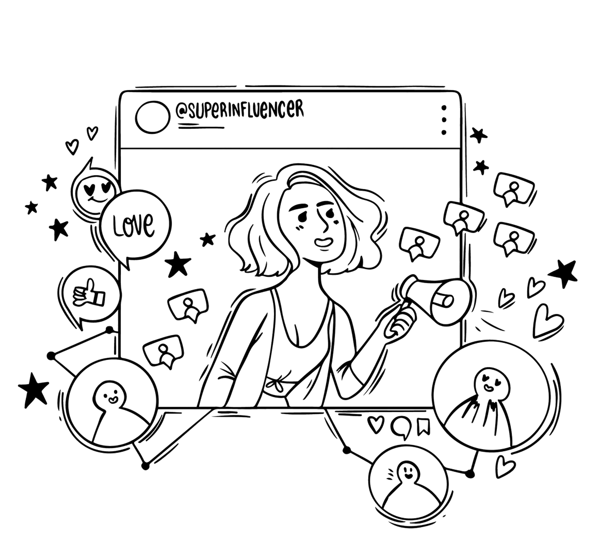 social media vector image